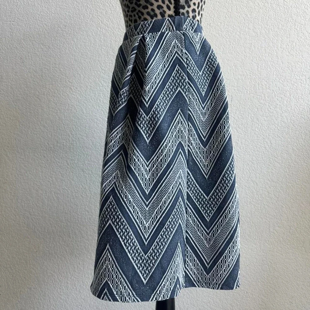 Joe B vintage blue and white midi skirt - Picture 4 of 6